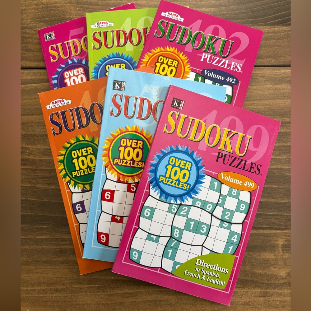 Sudoku Books - Set Of 6 Large Print